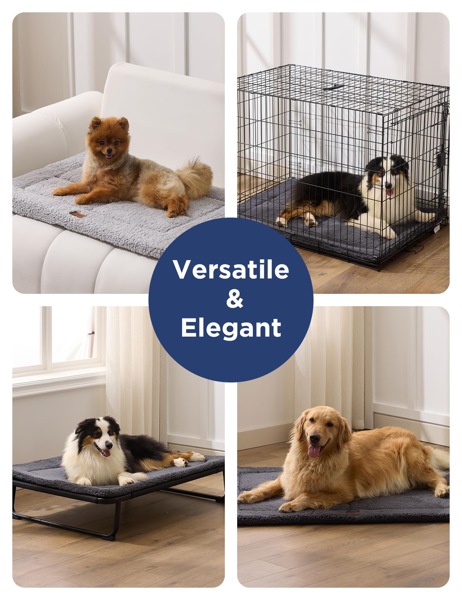 Joydeco dog crate mat in kennel demonstrates versatile in-crate comfort