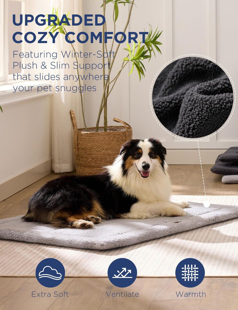 Joydeco reversible foam bed offers durable support in crates