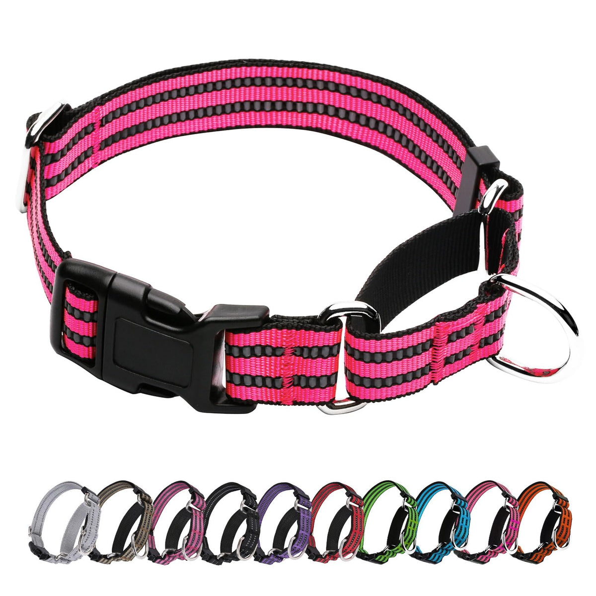Joyeeiioo martingale collar pink adjustable nylon for daily walks