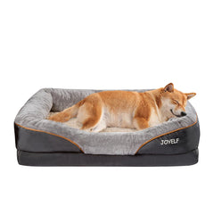 JOYELF Large Memory Foam Dog Bed top view shows plush surface and anti-slip base.