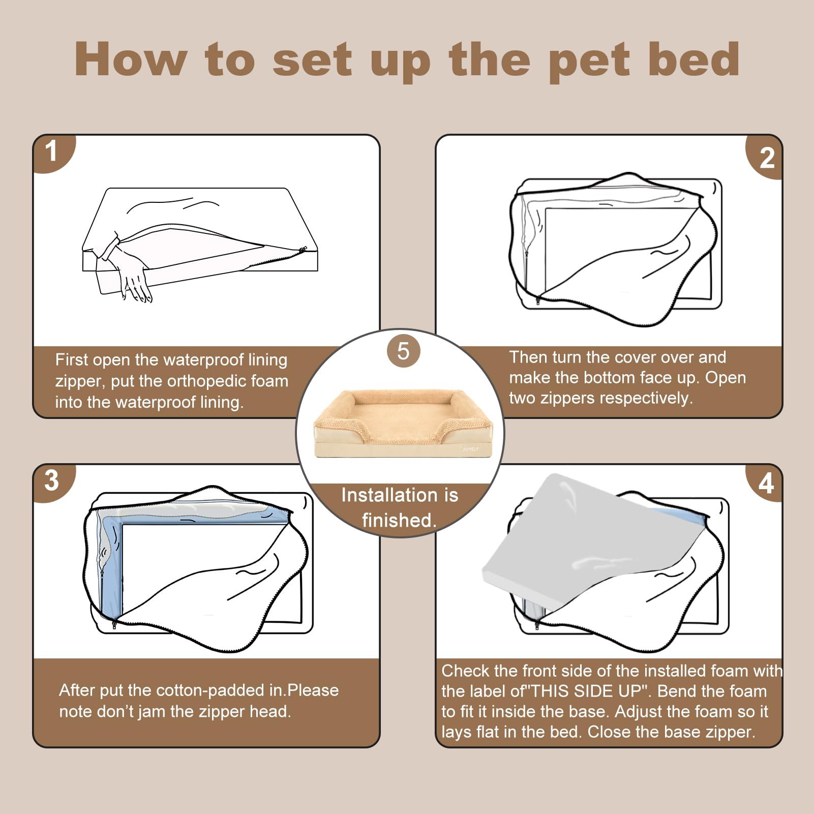 JOYELF extra-large size suits bigger breeds for restful nights