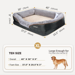 JOYELF XLarge memory foam bed outer cover shows washable fabric