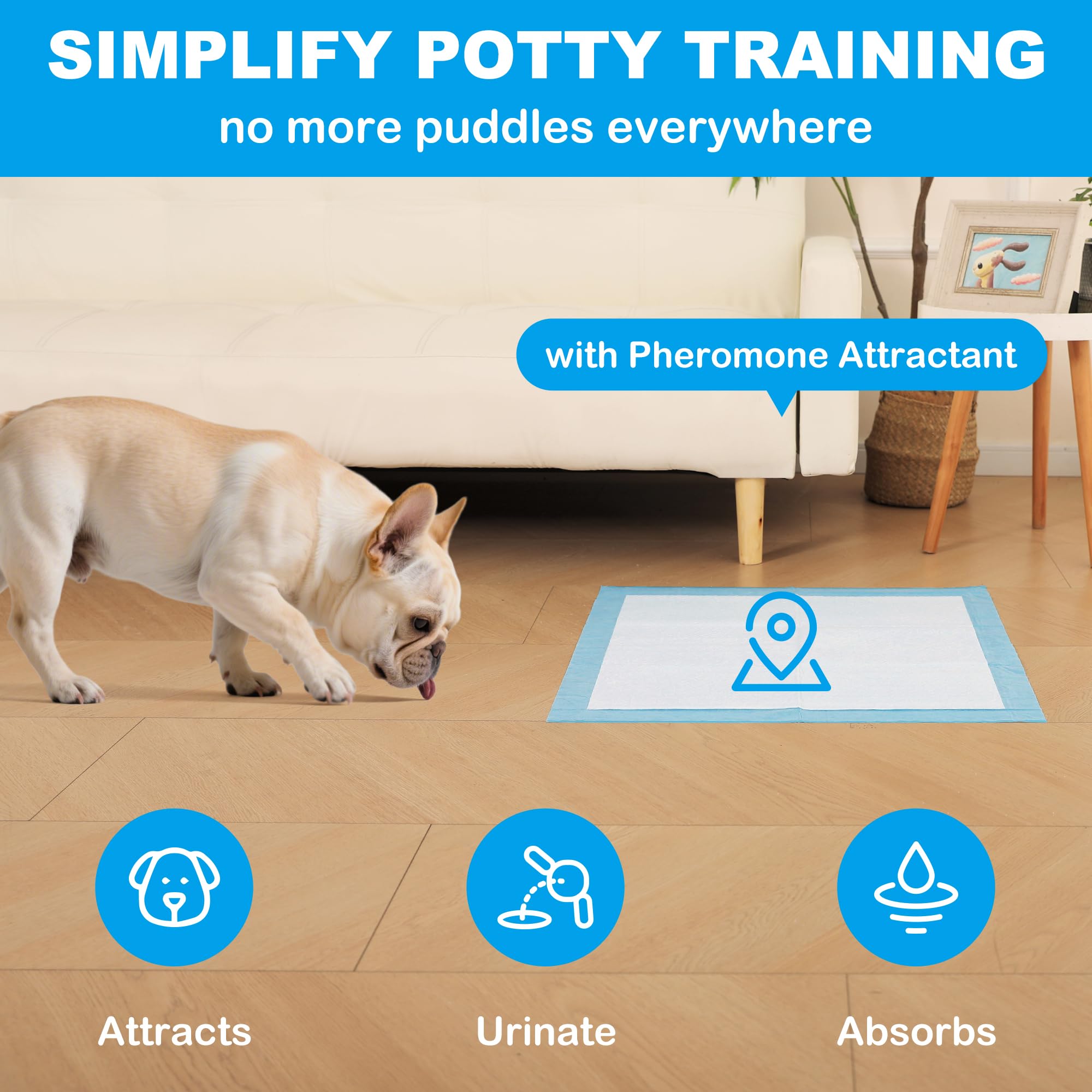 JoyFurEver 23.6x23.6-inch pads provide ample coverage for puppies
