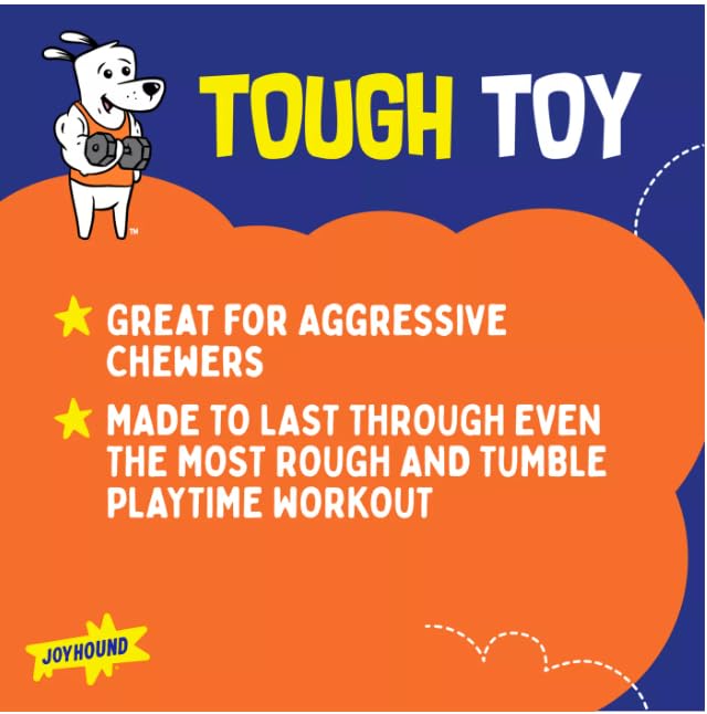 Joyhound Rip Roarin' football dog toy features ripstop fabric for puncture resistance during games.