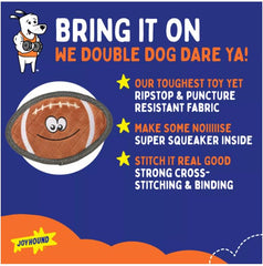 Joyhound Rip Roarin' football dog toy with squeaker inside boosts interactive play and engagement.