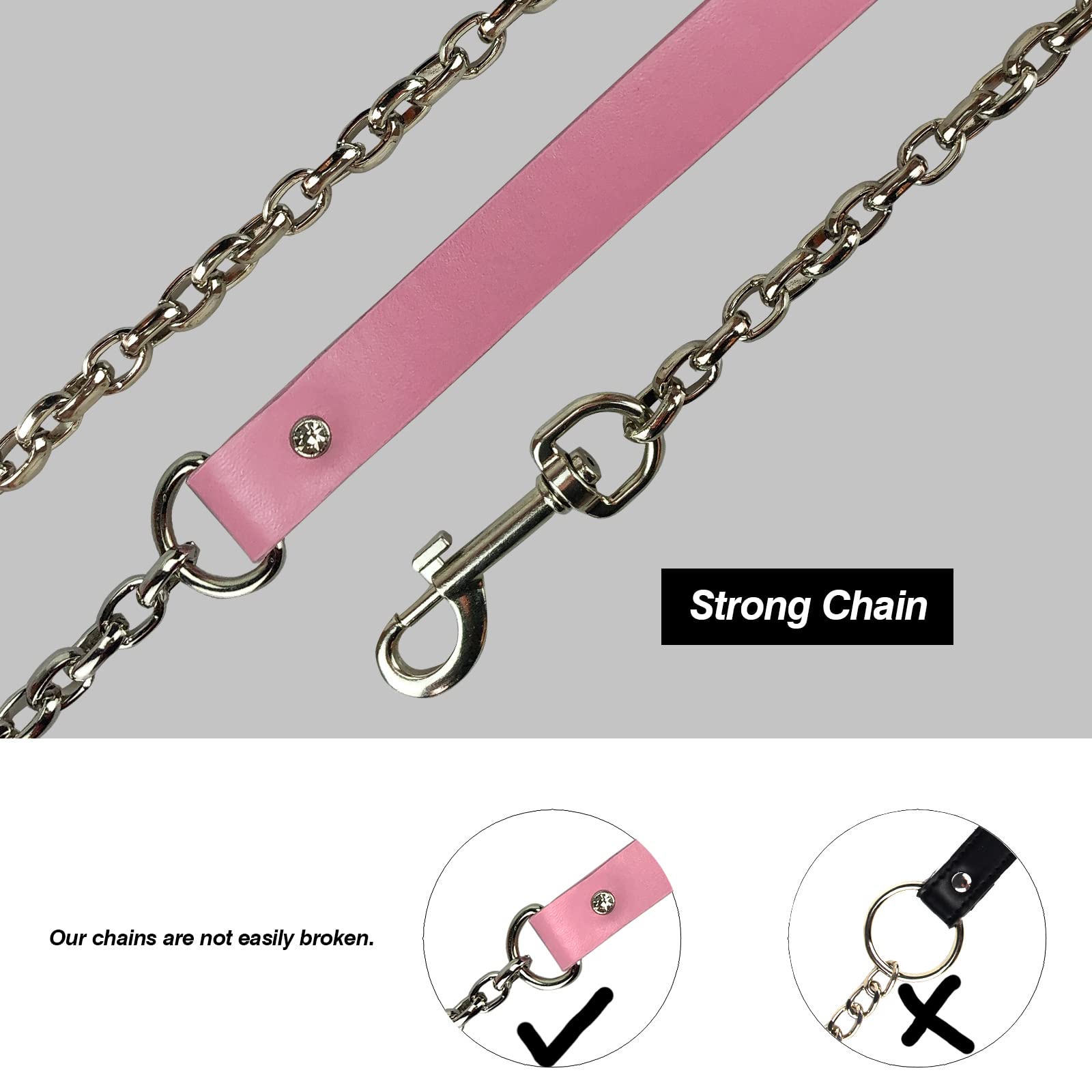 JOYMIN 3.3ft detachable chain leash with strong hardware for secure handling