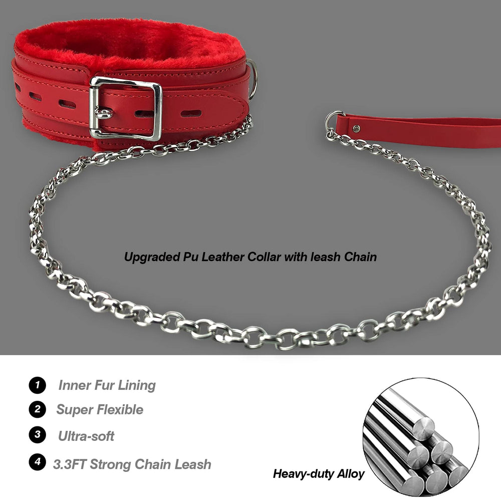 JOYMIN fur-lined PU collar close-up highlights soft interior for cozy pet wear