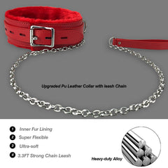 JOYMIN fur-lined PU collar close-up highlights soft interior for cozy pet wear