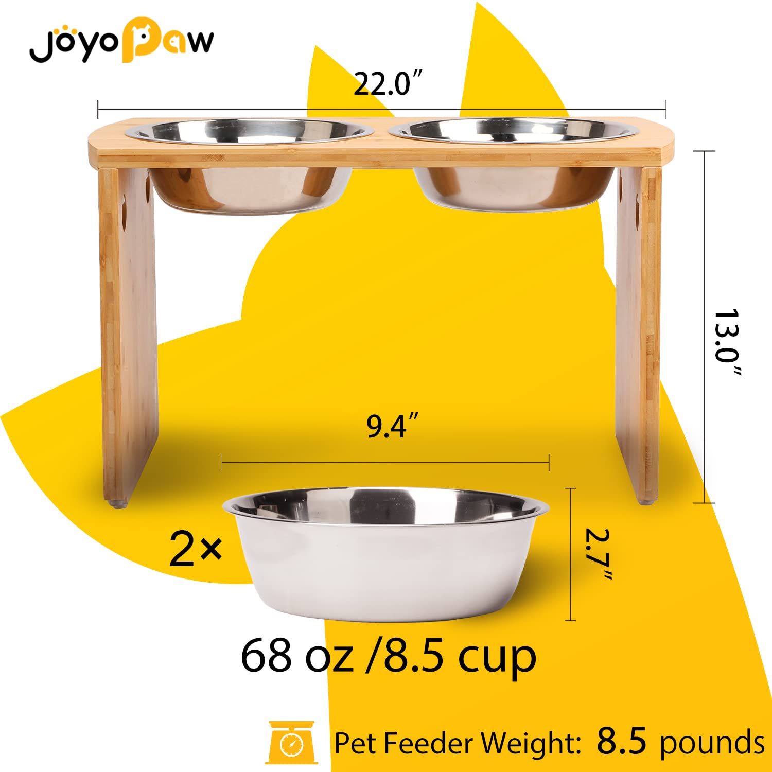 Joyopaw bamboo dog feeder assembly demonstrates tool-free setup