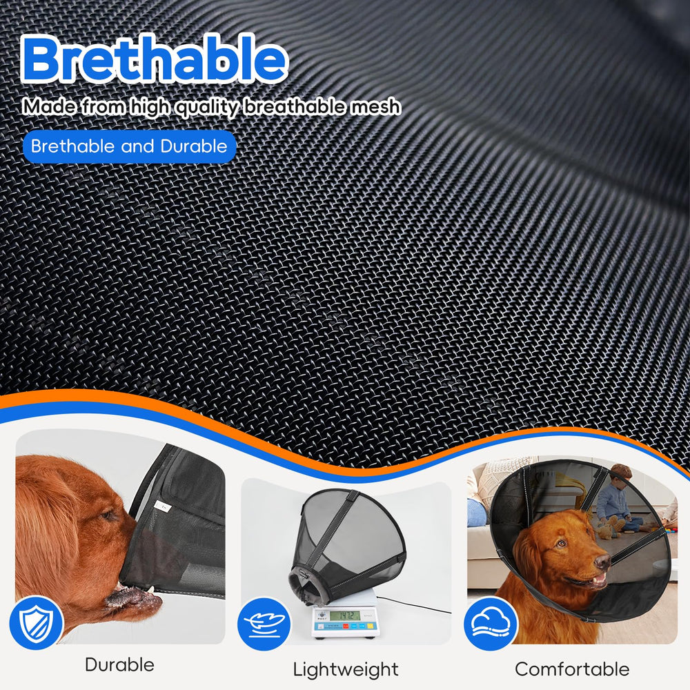 Joypig dog cone collar quick-dry mesh for easy cleaning.