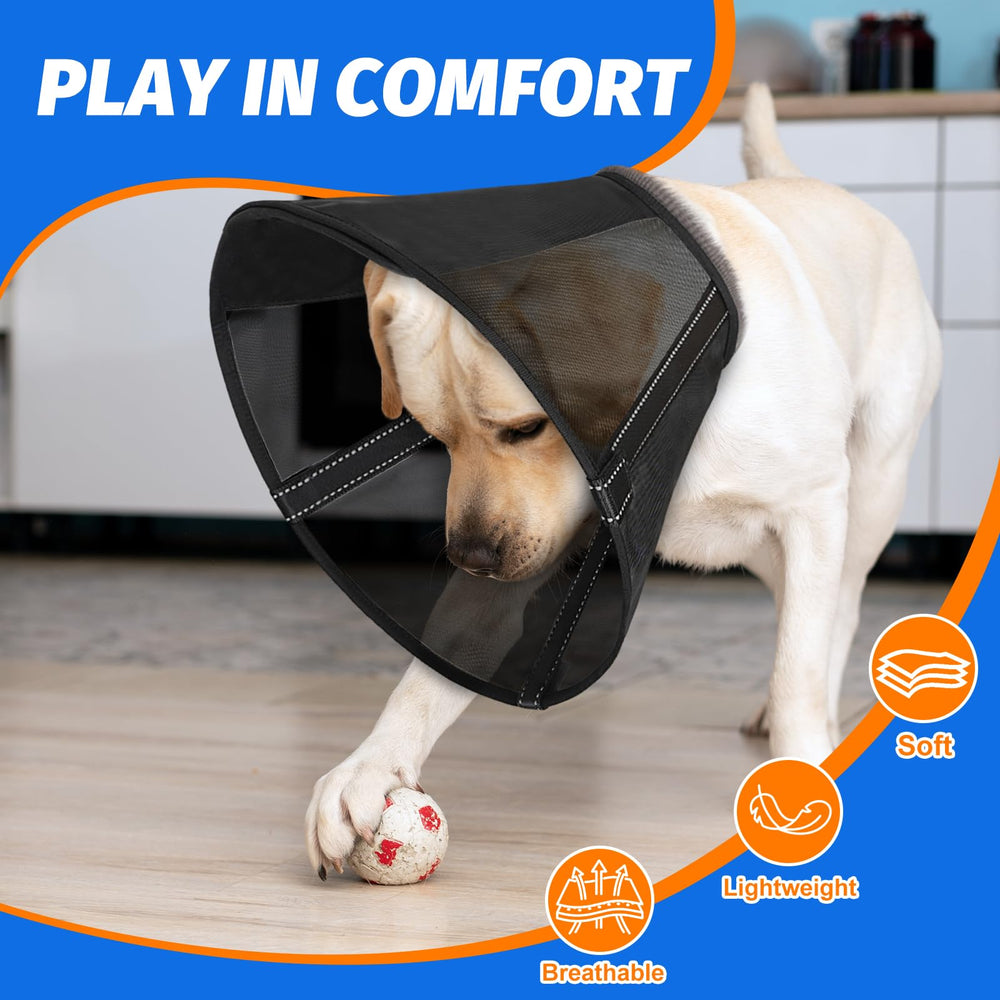 Joypig dog cone collar detachable eating strip enables feeding without removal.