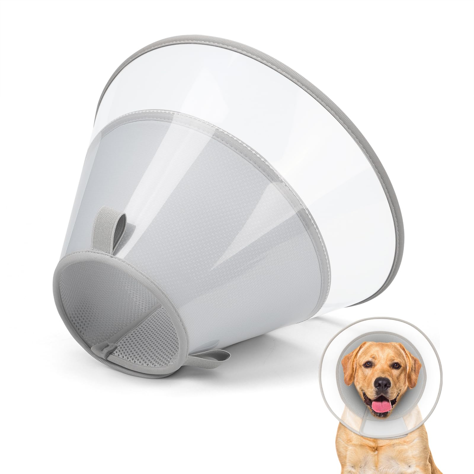 Joypig dog cone collar soft liner provides gentle protection for post-surgery wounds