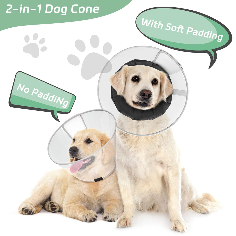 Joypig dog cone collar Velcro adjustment ensures a snug, quick fit.