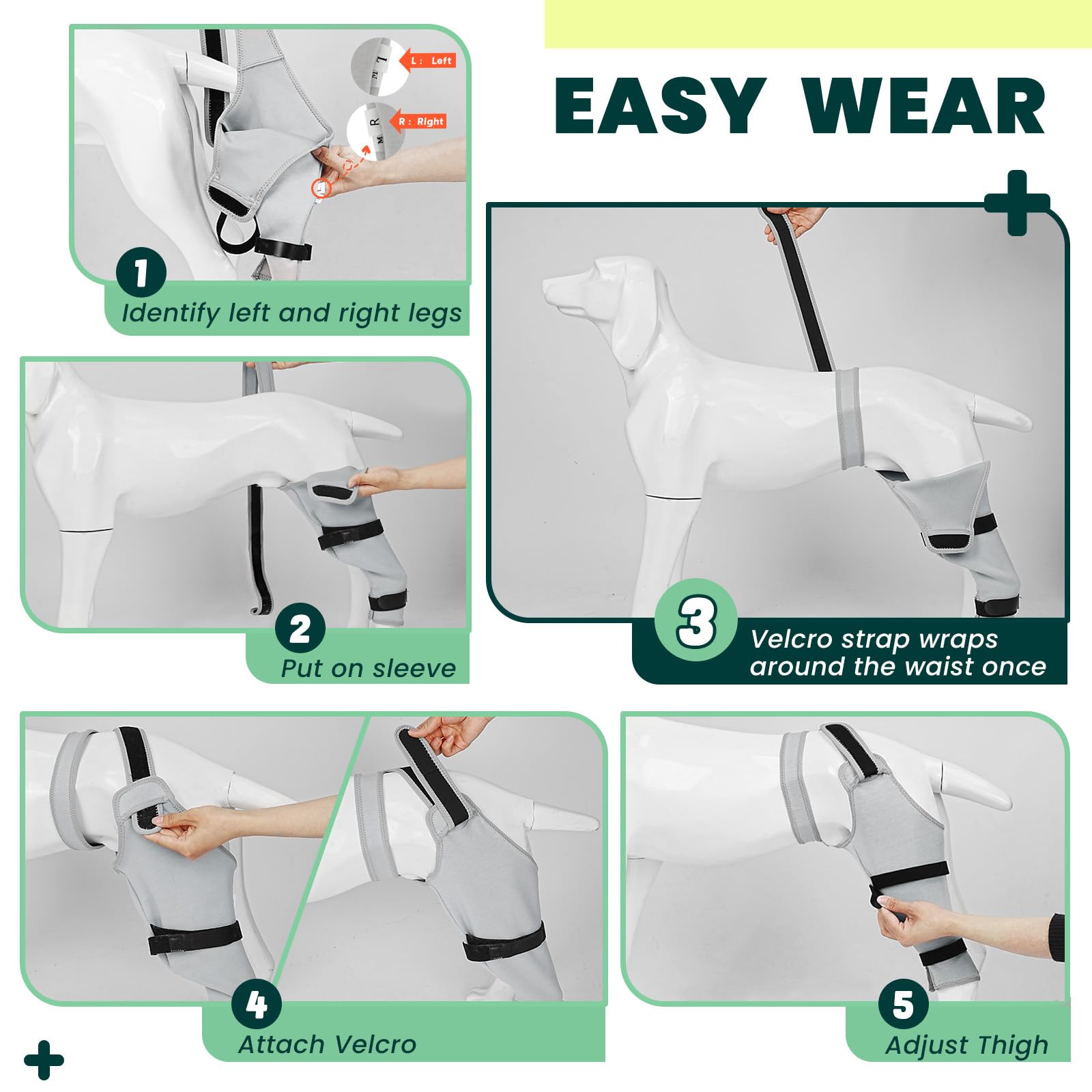 Joypig rear leg sleeve multi-size range fits small to large breeds