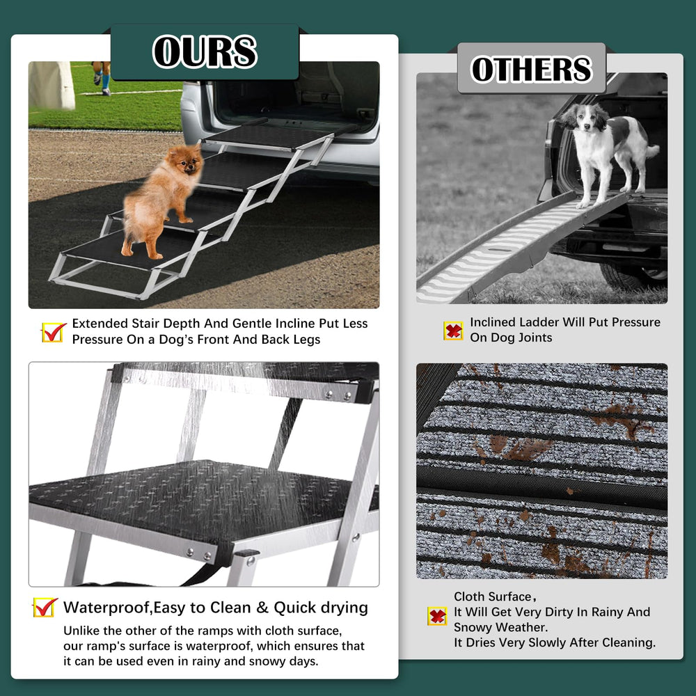 Joyrally dog ramp supports up to 200 lbs durable aluminum