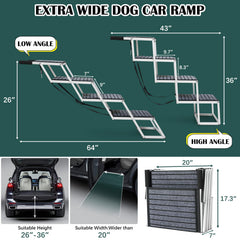 Joyrally dog ramp folded for compact trunk or shelf storage.