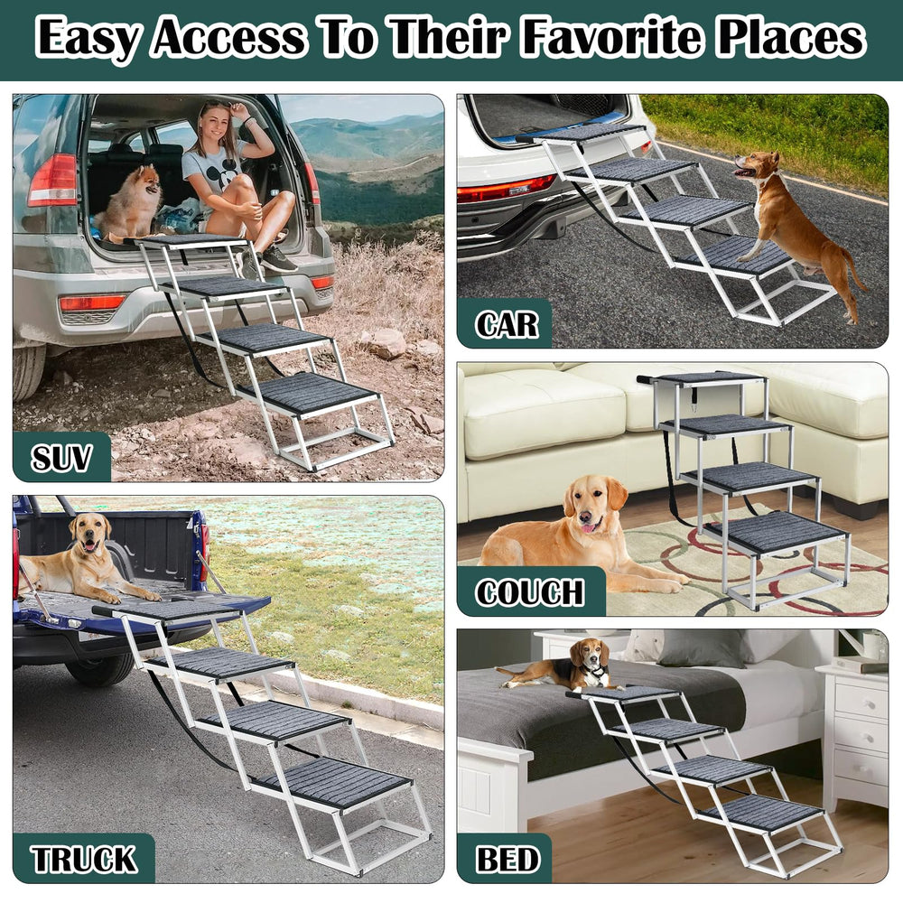 Joyrally dog ramp in use assists dogs entering vehicles smoothly.