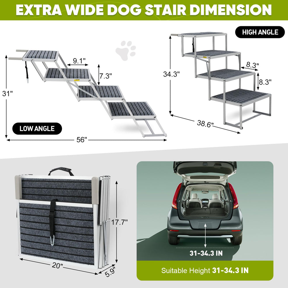 Joyrally extra wide steps provide stable platform for large dogs getting in