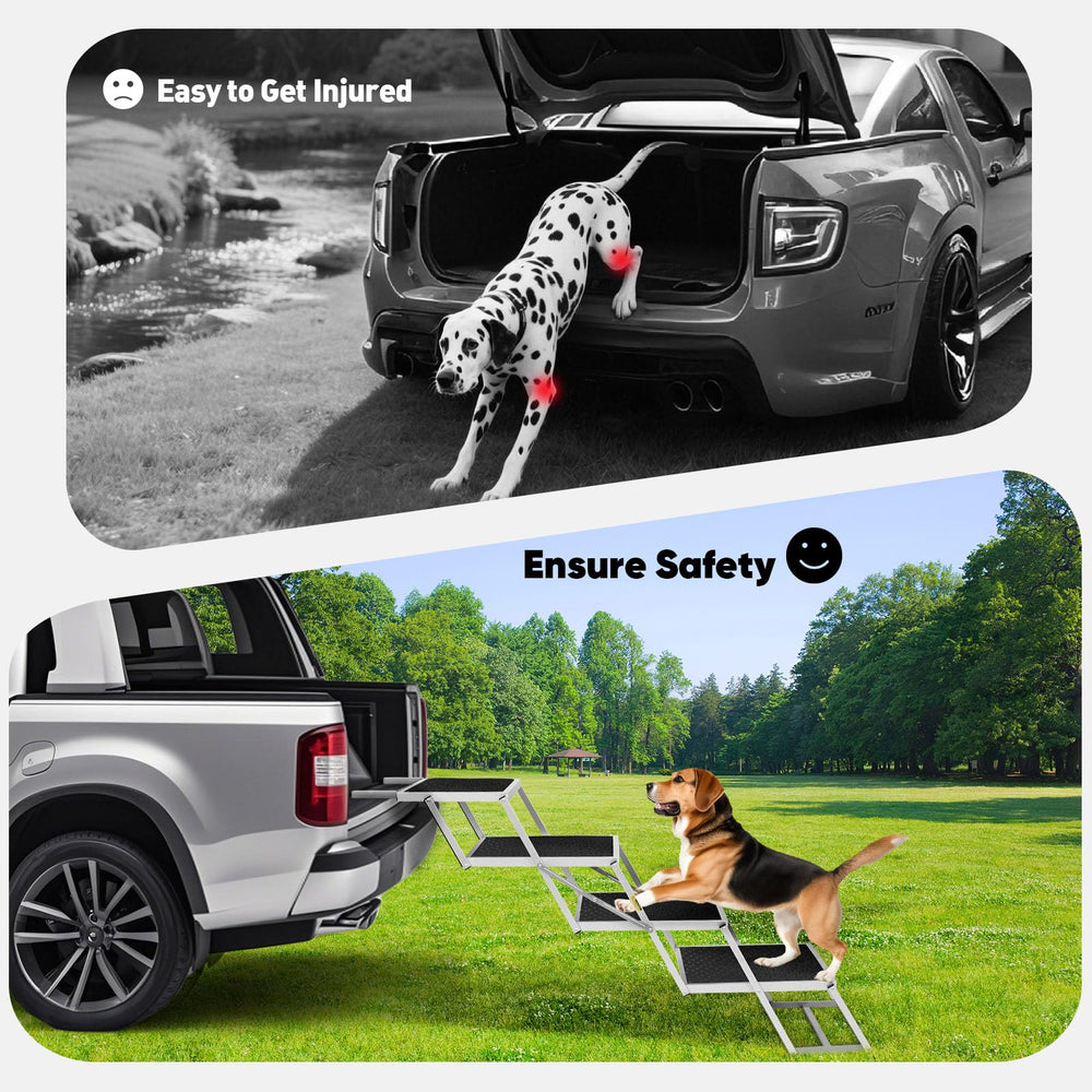 Joyrally foldable dog ramp in compact form for easy transport