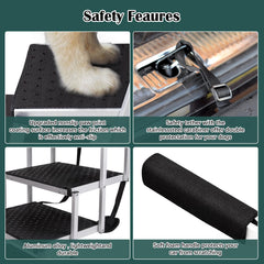 Joyrally folding dog steps compact storage in trunk