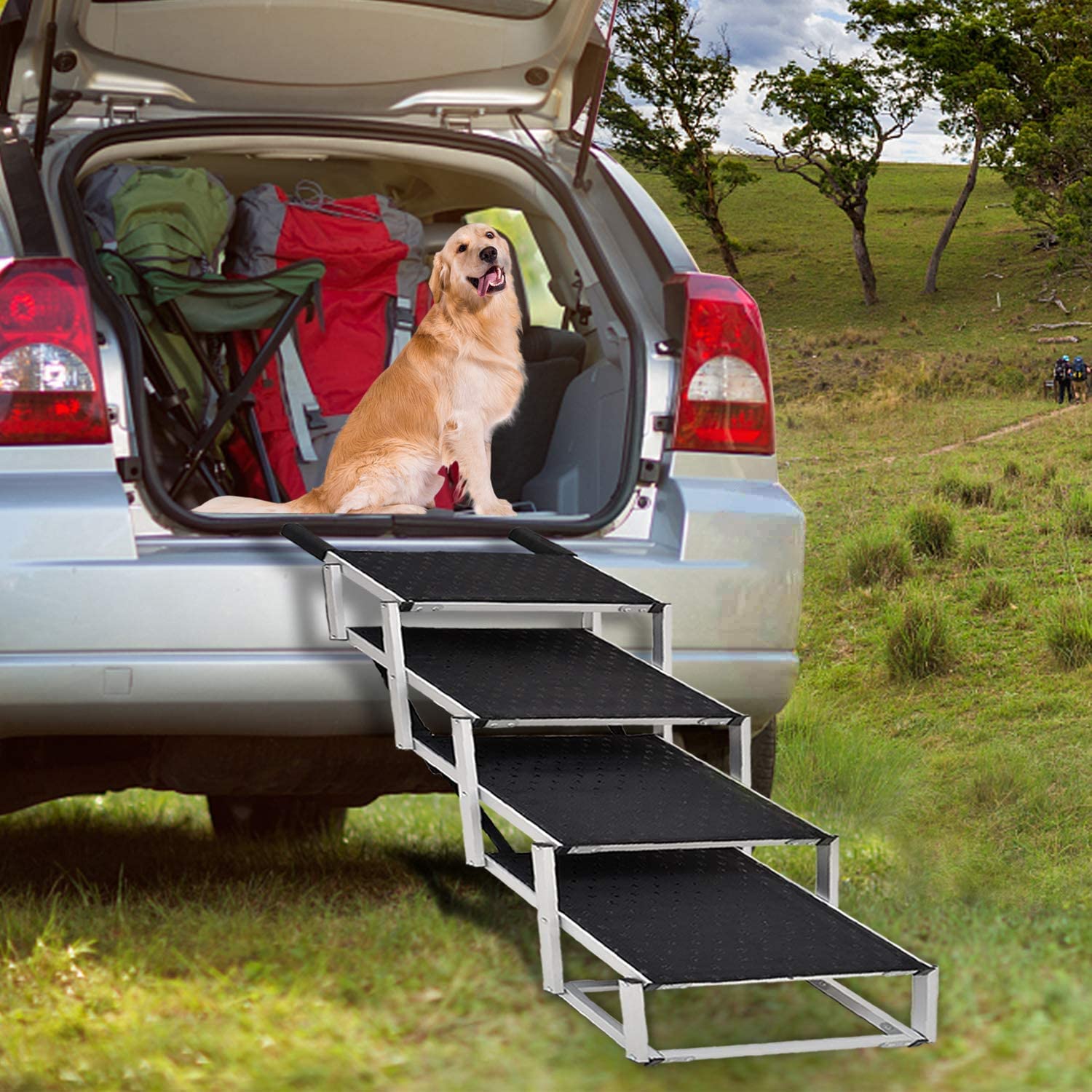 Joyrally multi-surface dog stairs for vehicle to high bed