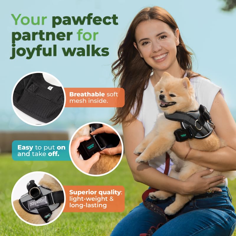 Joyride Harness 2.0 size guide image helps achieve the perfect fit for every dog.