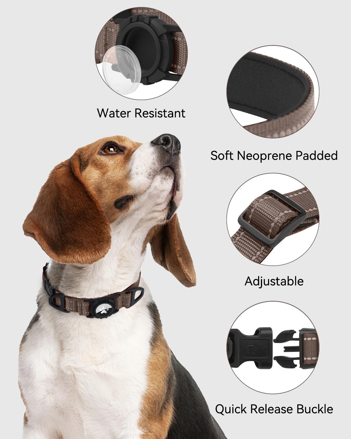Joytale Airtag dog collar all-weather durability for active dogs