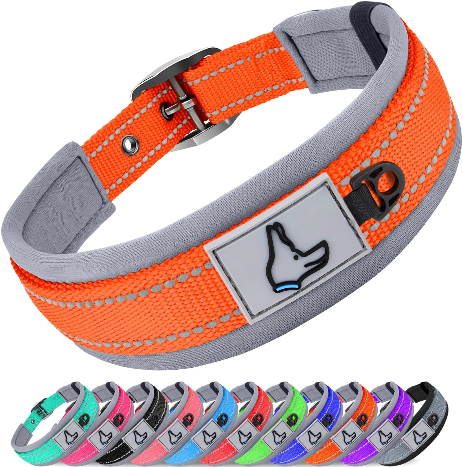 Joytale dog collar large neoprene padding provides soft comfort during daily walks.