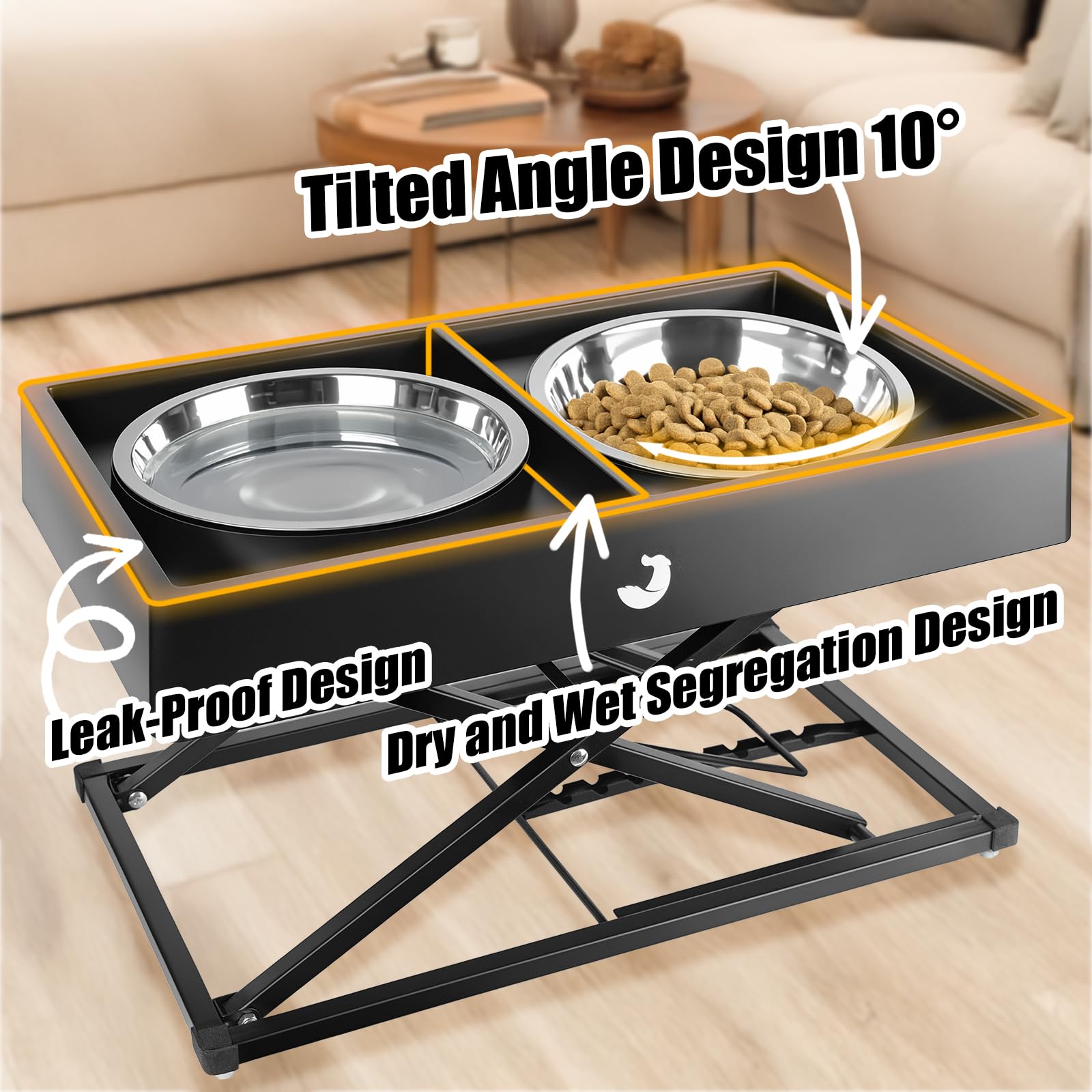 Joytale elevated dog bowls dishwasher-safe bowls simplify cleanup after meals.