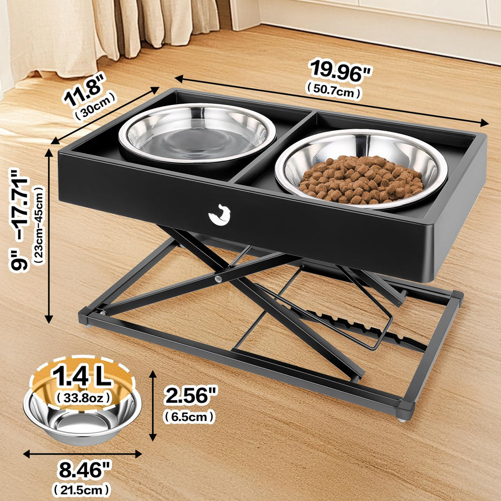 Joytale elevated dog bowls foldable legs save space for apartments or multi-dog homes.