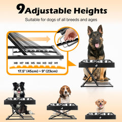 Joytale elevated dog bowls height adjustment 9 to 17.5 inches enables growing with your dog.