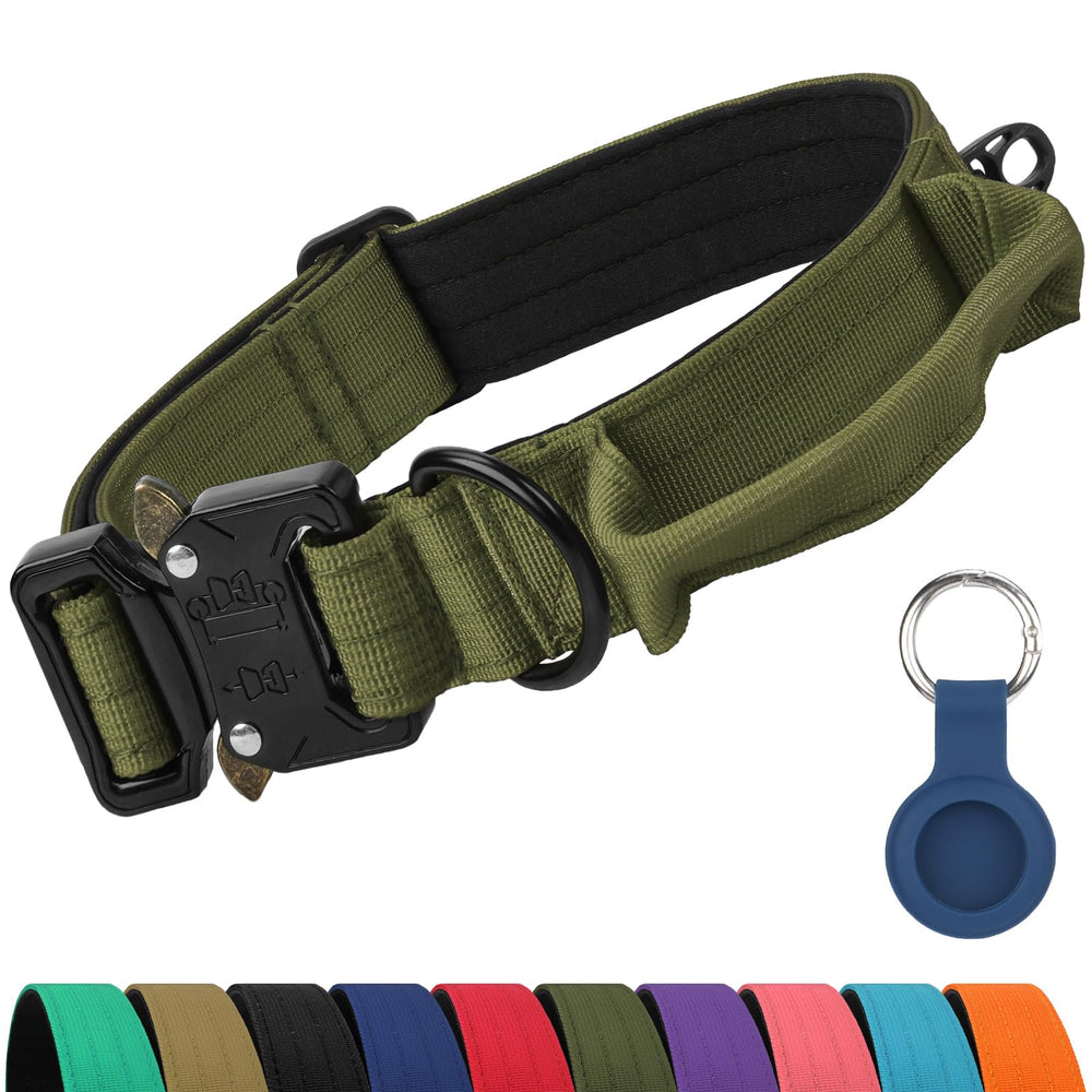 Joytale heavy-duty dog collar with handle—close-up for secure control during walks.
