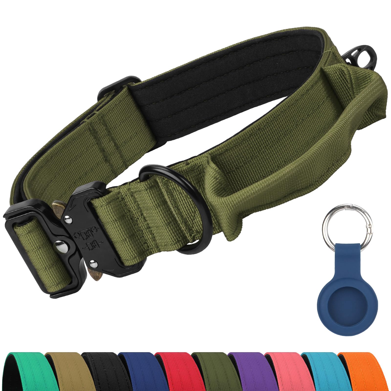Joytale heavy-duty dog collar with handle for quick control during training.