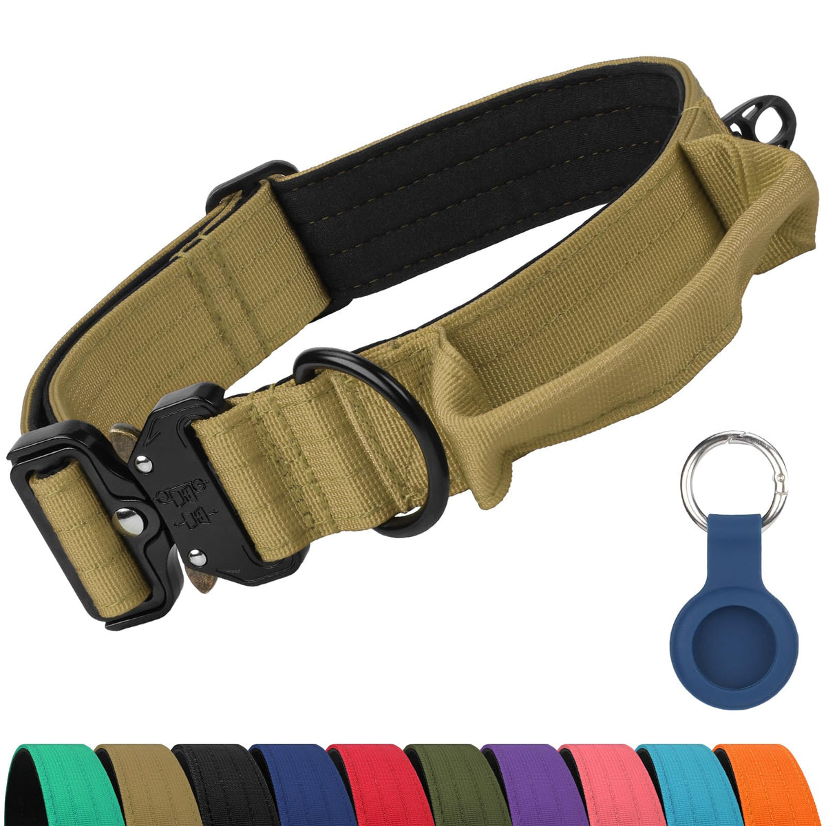 Joytale heavy-duty dog collar with handle—quick control during training and walks
