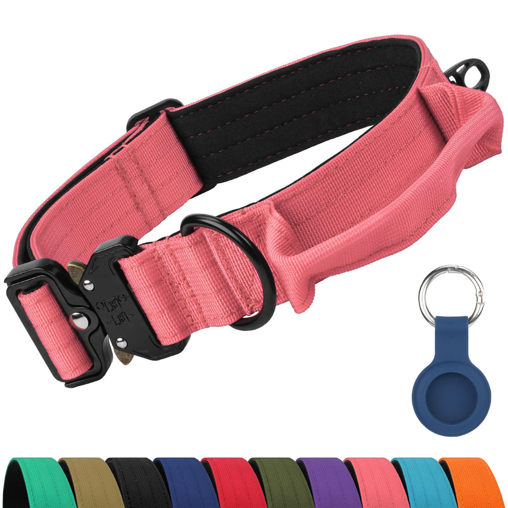 Joytale heavy duty dog collar with handle showing dual-layer nylon strength for powerful dogs.