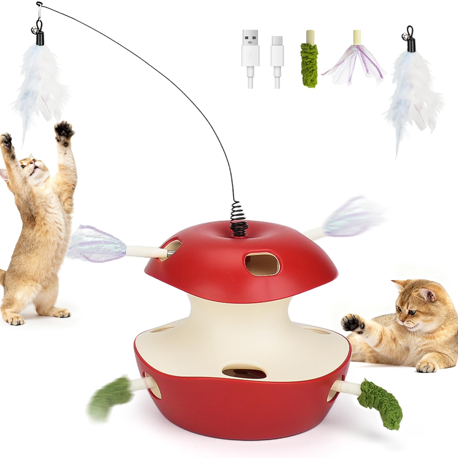 Joytale 2 level interactive cat toy enhances indoor play for curious cats