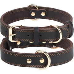 Joytale leather dog collar close-up shows soft texture for comfortable daily wear.