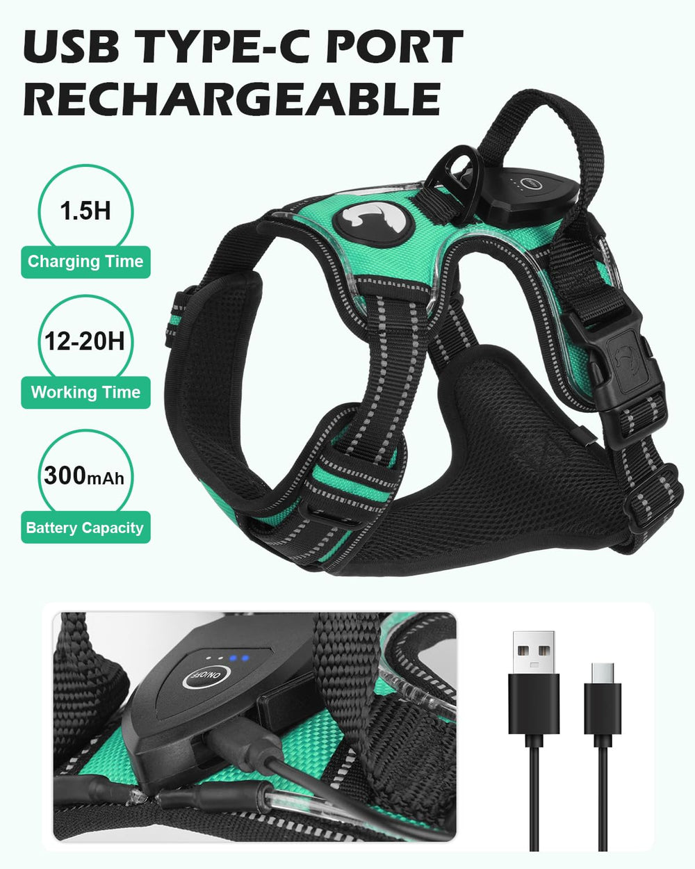 Joytale harness with soft mesh lining for comfortable wear