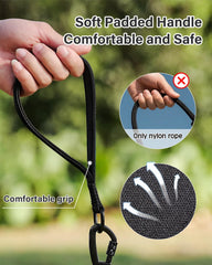 Joytale long leash two swivels with safety locks for secure training on varied terrain.