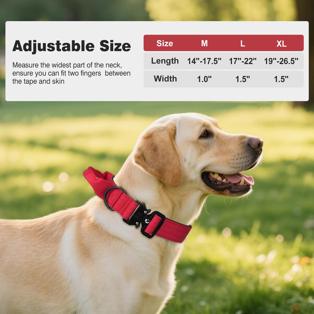 Joytale red tactical collar offers high visibility and style for large dogs