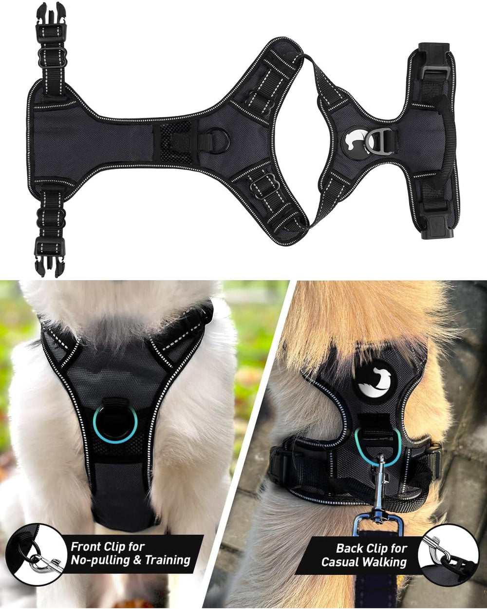 Joytale soft padded vest with back handle for comfortable training grip