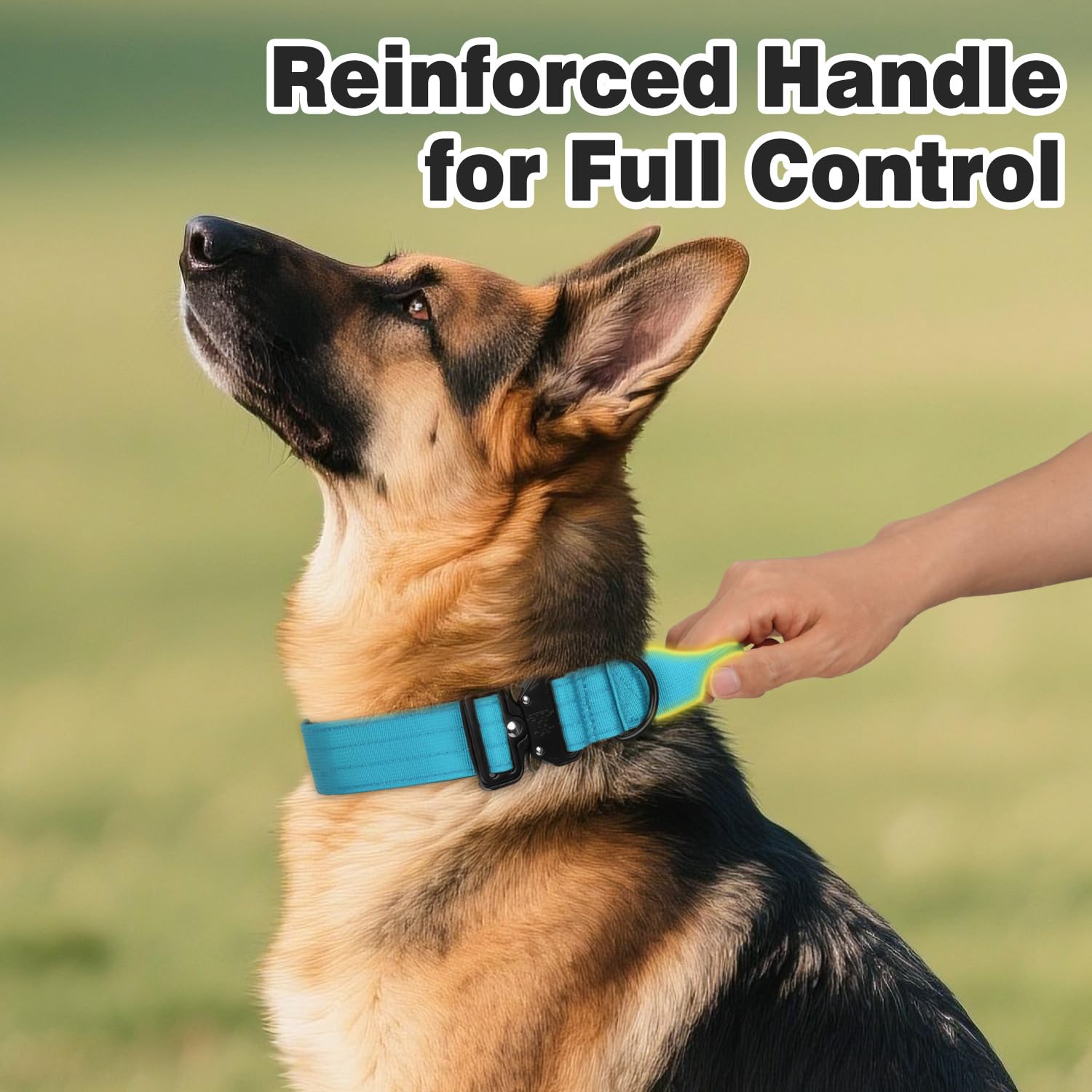 Joytale tactical collar with adjustable strap tailored for growing dogs and varied neck sizes.