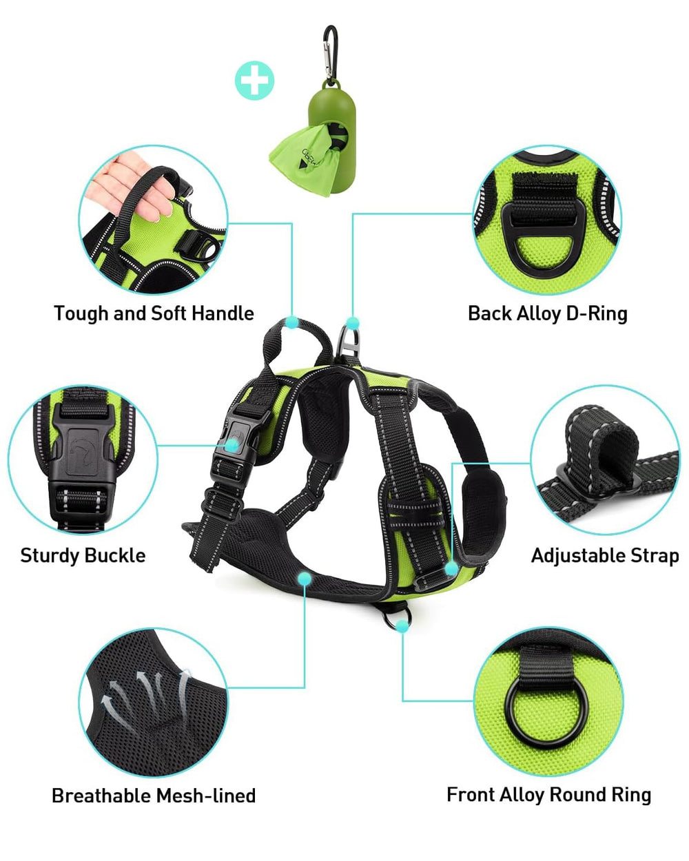 Joytale water resistant nylon outer harness withstands damp walks