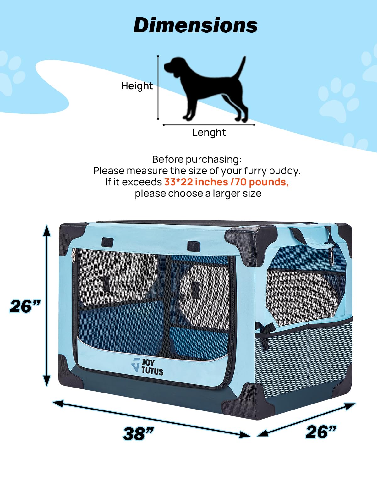 JOYTUTUS crate travel setup demonstrates quick folding and portability