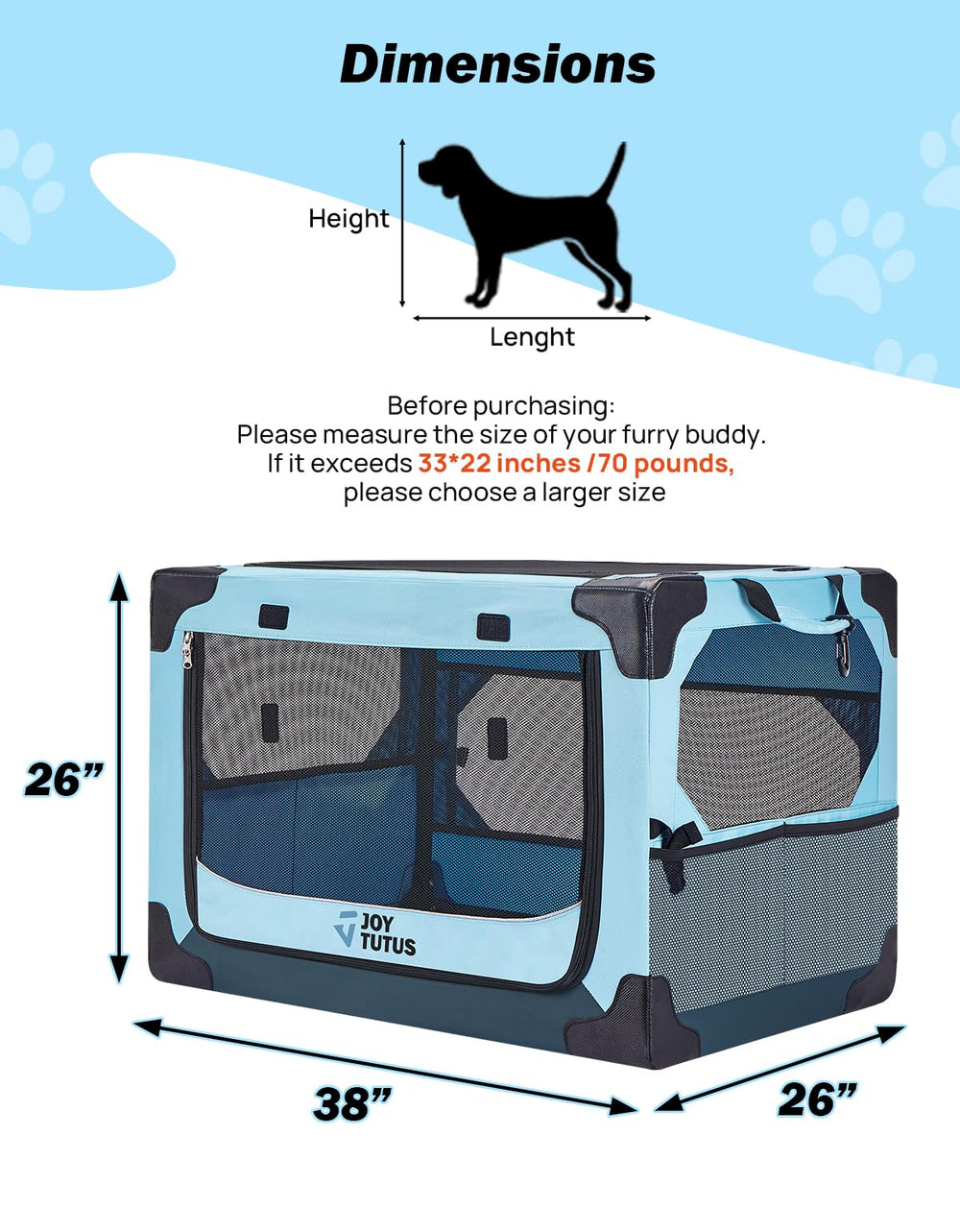 JOYTUTUS crate travel setup demonstrates quick folding and portability