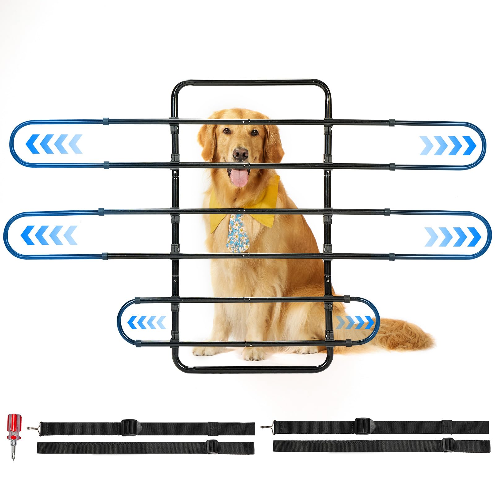 JOYTUTUS dog car barrier extended width for flexible fit, helping secure pets during drives.