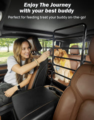 JOYTUTUS dog car barrier safety frame provides high visibility protection without squeezing gaps.