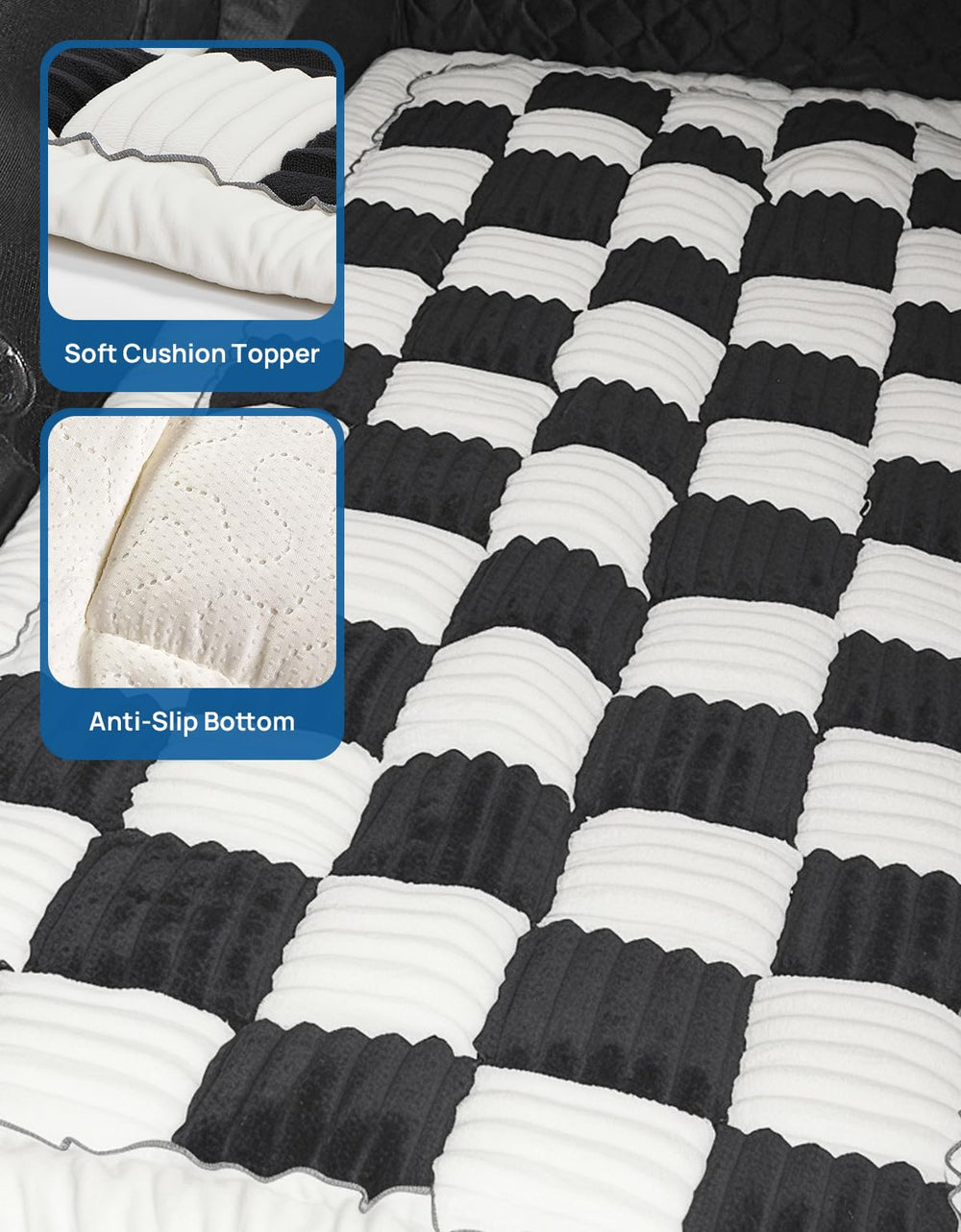 JOYTUTUS dog mat bed bottom with silicone grip for safer rides