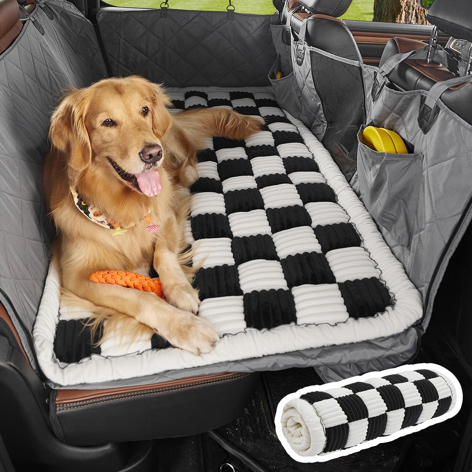 JOYTUTUS dog mat bed soft-flannel closeup highlighting plush comfort for a calm ride