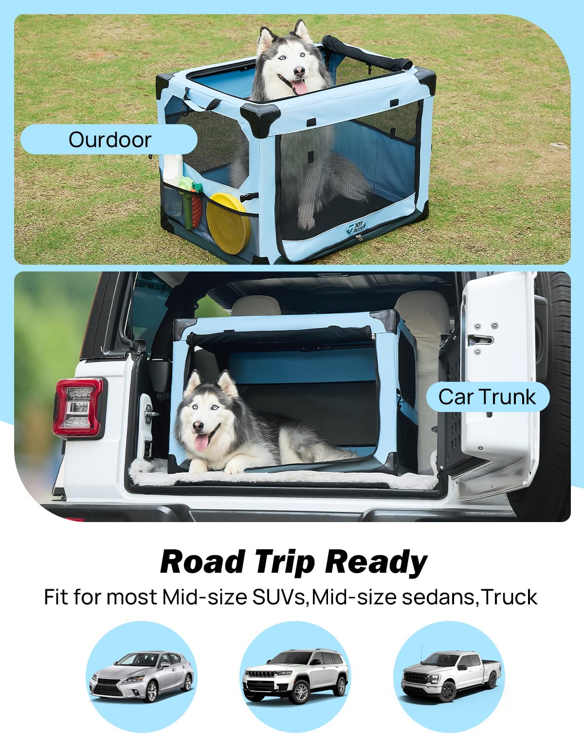 JOYTUTUS soft cat carrier with removable cushion offers a cozy resting space.